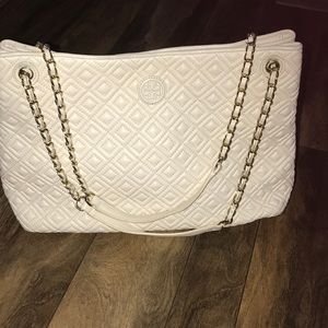 White leather Tory Burch